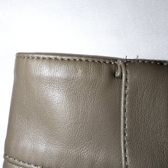 Zara | Taupe Francoise Straight Leg High-Waisted Faux Leather Trouser Pants | XS - Picture 15 of 16